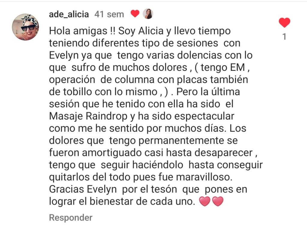 Testimonio sesión presencial